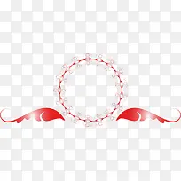红色花纹环装饰标题