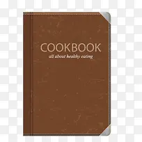 矢量棕色厨师书籍书本厚皮书