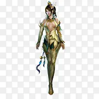 3D游戏绿色系女性形象