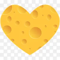 黄色卡通爱心奶酪
