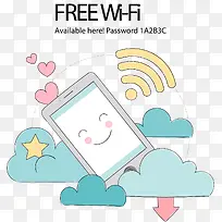 矢量手绘免费WIFI