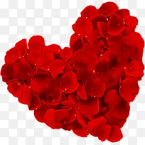 红色爱心形状花瓣效果设计