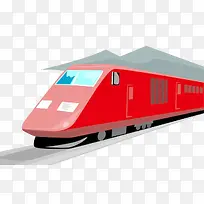 红色可爱专列火车图形