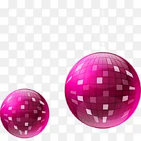 圆形圆球两个粉红色圆球