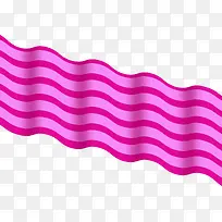 紫红色间条波浪彩带