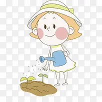 浇水女孩