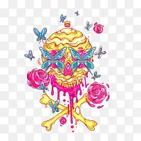 粉色骷髅头