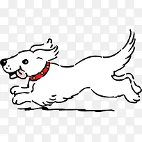 白色奔跑的小狗