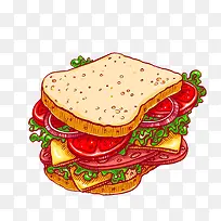一个卡通的三明治