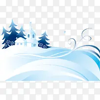 雪景冬天矢量北极雪