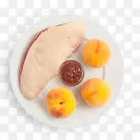鸭肉黄桃烹饪食材
