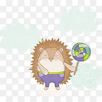 卡通刺猬图案设计矢量素材