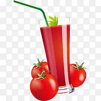 夏日番茄果汁饮品素材