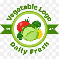 绿色简约蔬菜标签装饰图案