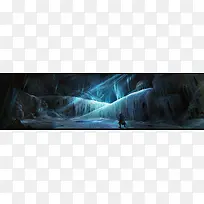 冰窟魔幻洞穴海报背景