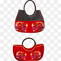 中国风传统红色手提包