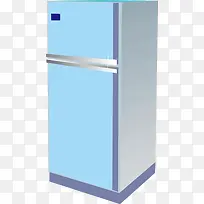 卡通蓝色冰箱矢量