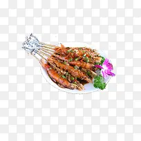 烤虾图虾串