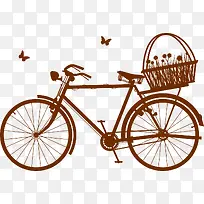 手绘自行车清晰典雅图片
