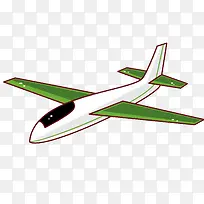 拉筒绿色飞机矢量图