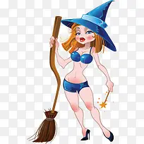 万圣节女巫卡通图