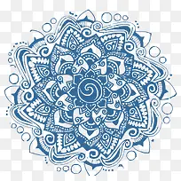 矢量青色花纹