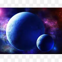 宇宙银河的星球紫色蓝色光效酷炫