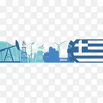 蓝色条纹剪影