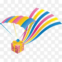 彩色条纹降落伞彩带