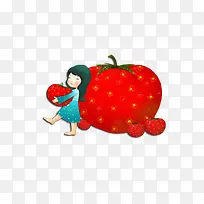 卡通番茄小女孩