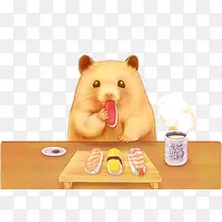 小熊吃饭