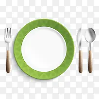 矢量元素绿色环保餐盘