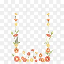 花卉方形边框纹理