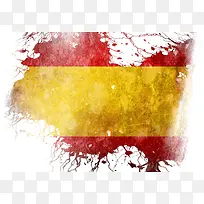 西班牙国旗与墨迹喷溅
