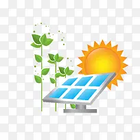 矢量彩色太阳能绿色能源原理