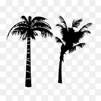 椰树黑色剪影