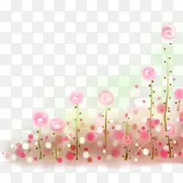 手绘粉色淡雅春日花朵植物
