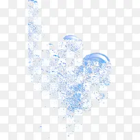 蓝色水花飞溅效果元素