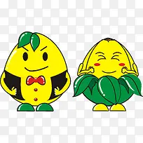 柚子家庭卡通矢量素材