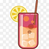 粉色杯子夏日果汁