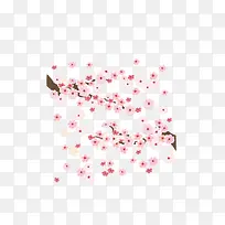 矢量粉色日本樱花盛放装饰