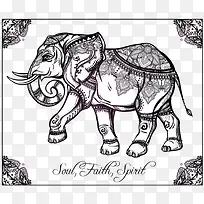 大象花纹图案图片