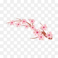 粉色手绘樱花树枝
