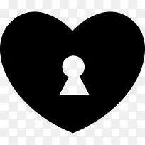 心的形状与钥匙孔内图标