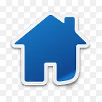 蓝色小房子标志图标