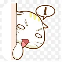 惊讶的可爱卡通猫咪