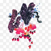 彩墨花卉