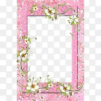 一个粉色鲜花的相框