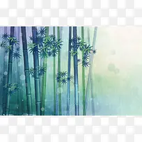梦幻紫色竹林手绘