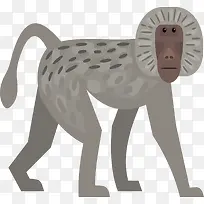 灰色猴子矢量图